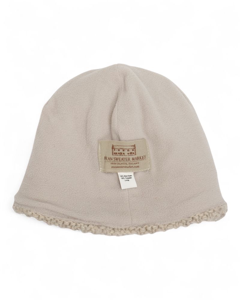 Grey Cable Knitted Wool Beanie