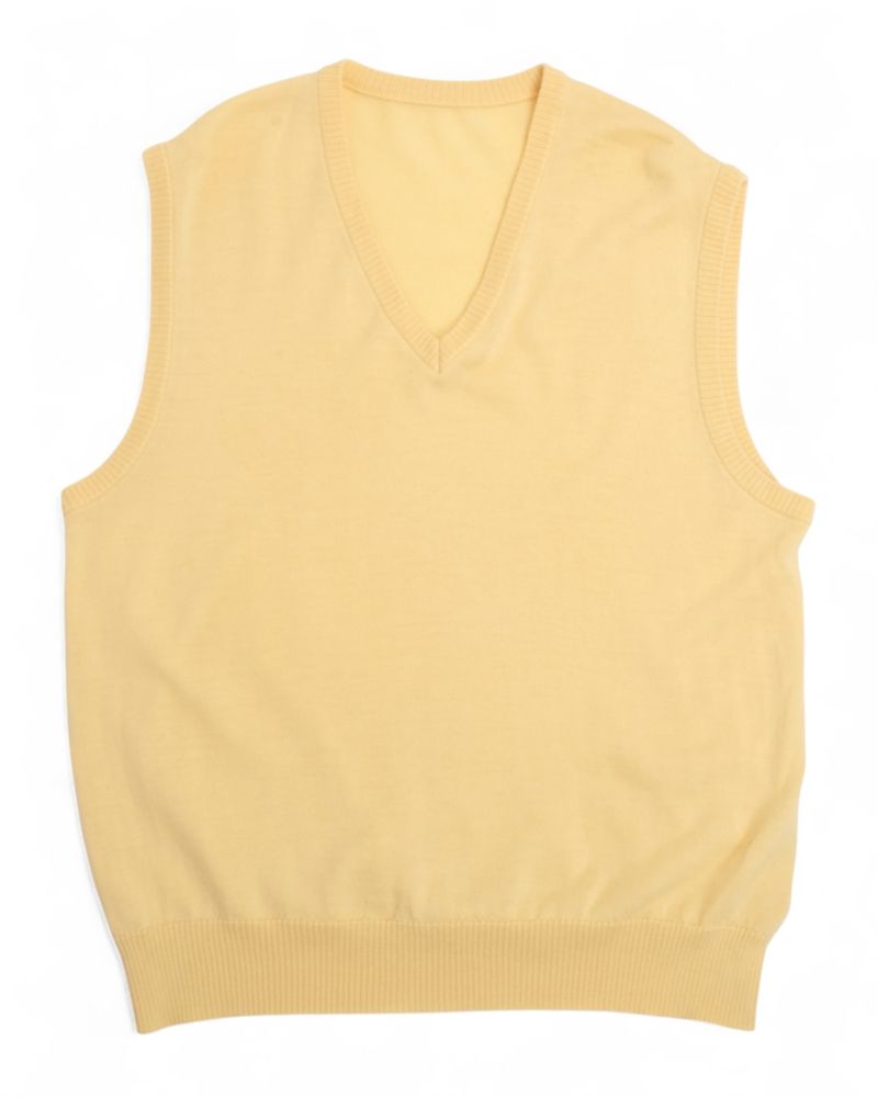 Pale Yellow Knitted Slipover Vest