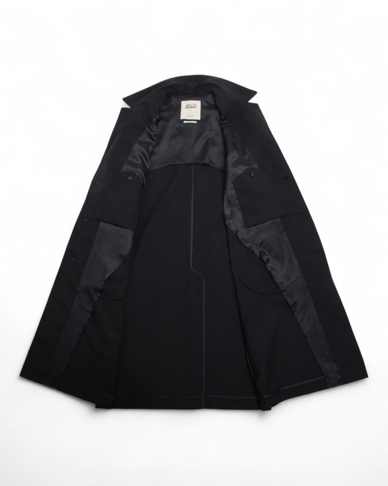 Navy Water Resistant 2-ply Virgin Wool Coat