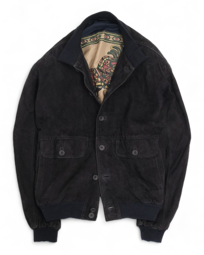 Navy Suede Flight Jacket