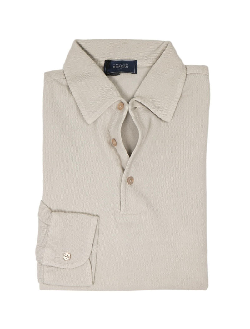 Sand Long Sleeve Pique Polo
