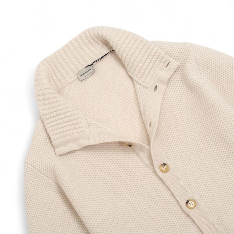 Off-White Merino & Cashmere Honeycomb Cardigan