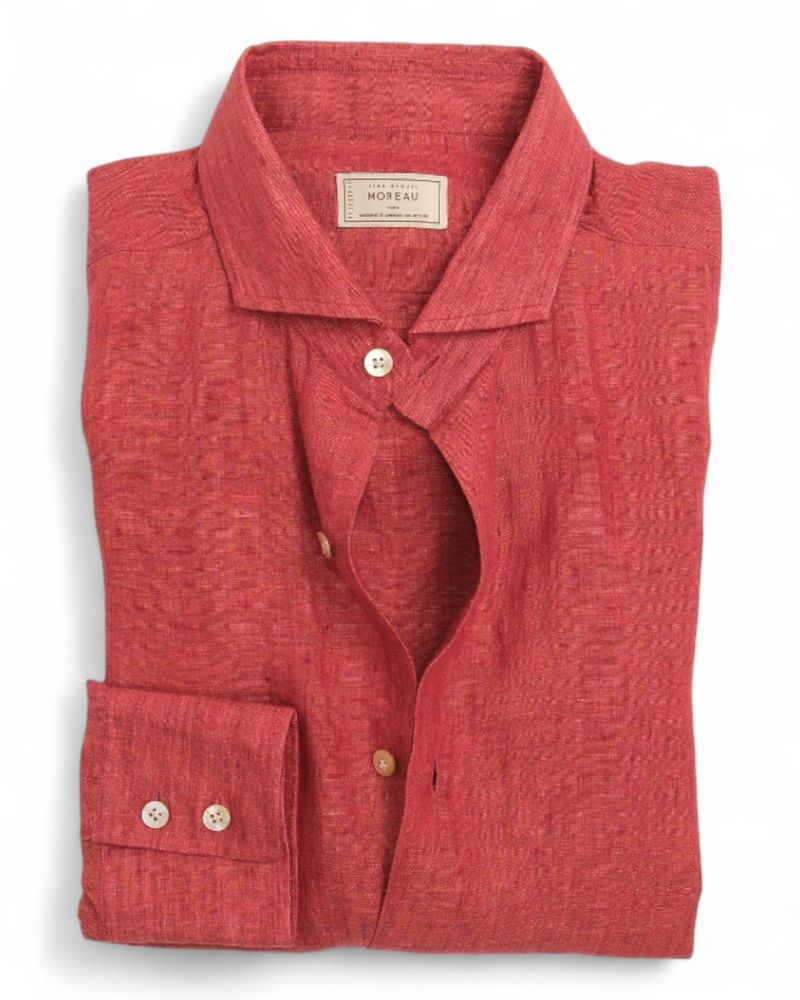 Pale Red Linen Shirt