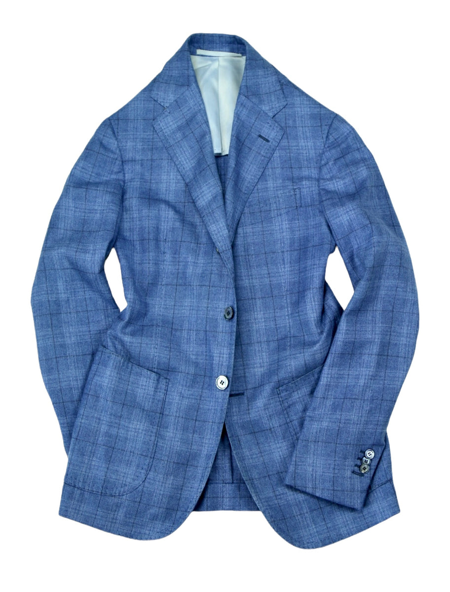Stile Latino - Blue Checked Silk/Cashmere Sports Jacket 44