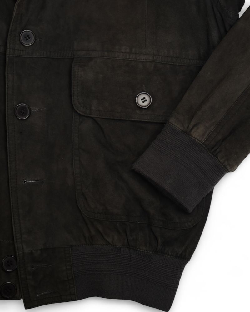 Faded Navy Suede Bomber