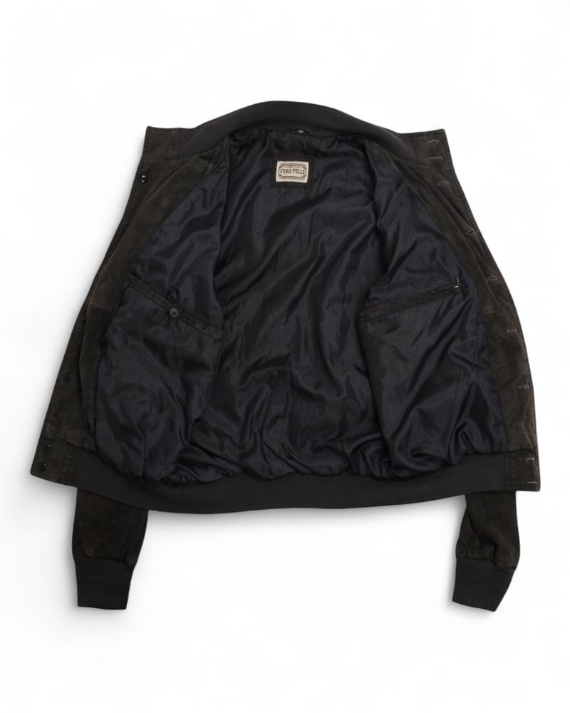 Faded Navy Suede Bomber