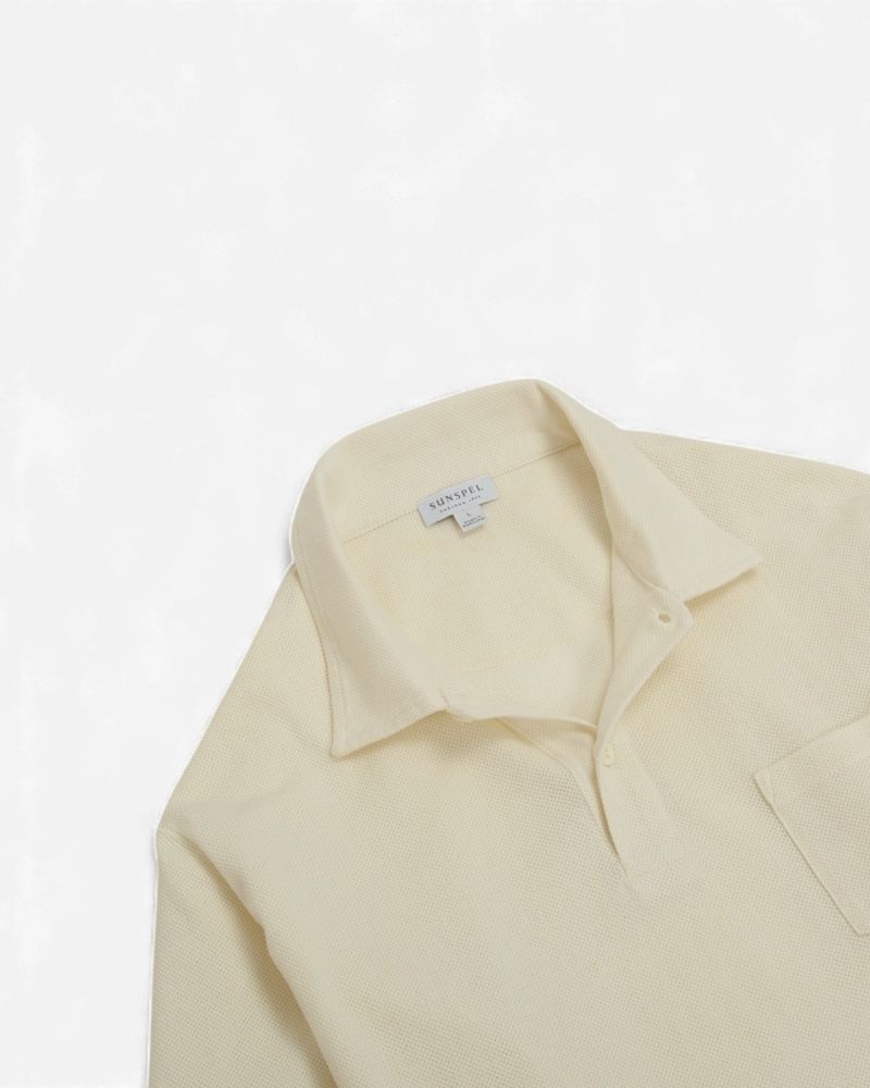 Off White Short Sleeve Pique Polo