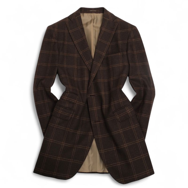 Dark Brown Checked Loro Piana Flannel Sports Jacket