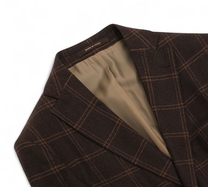 Dark Brown Checked Loro Piana Flannel Sports Jacket