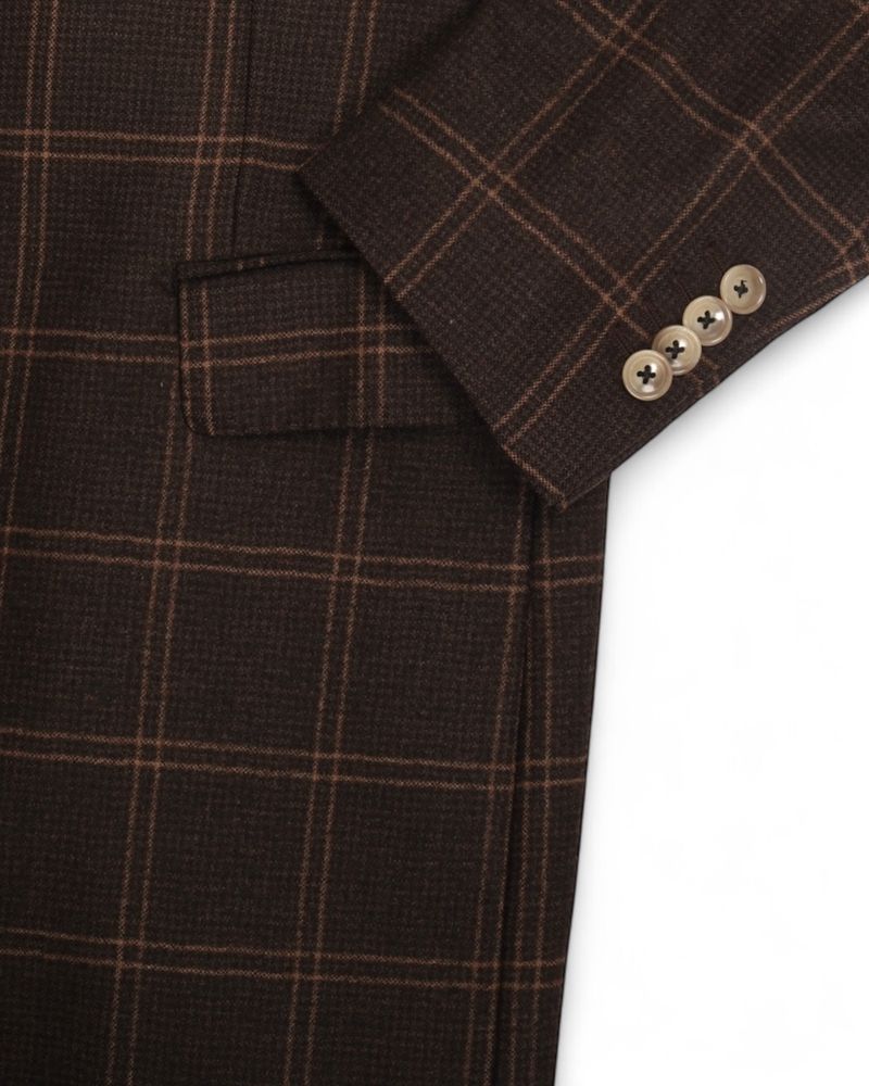 Dark Brown Checked Loro Piana Flannel Sports Jacket