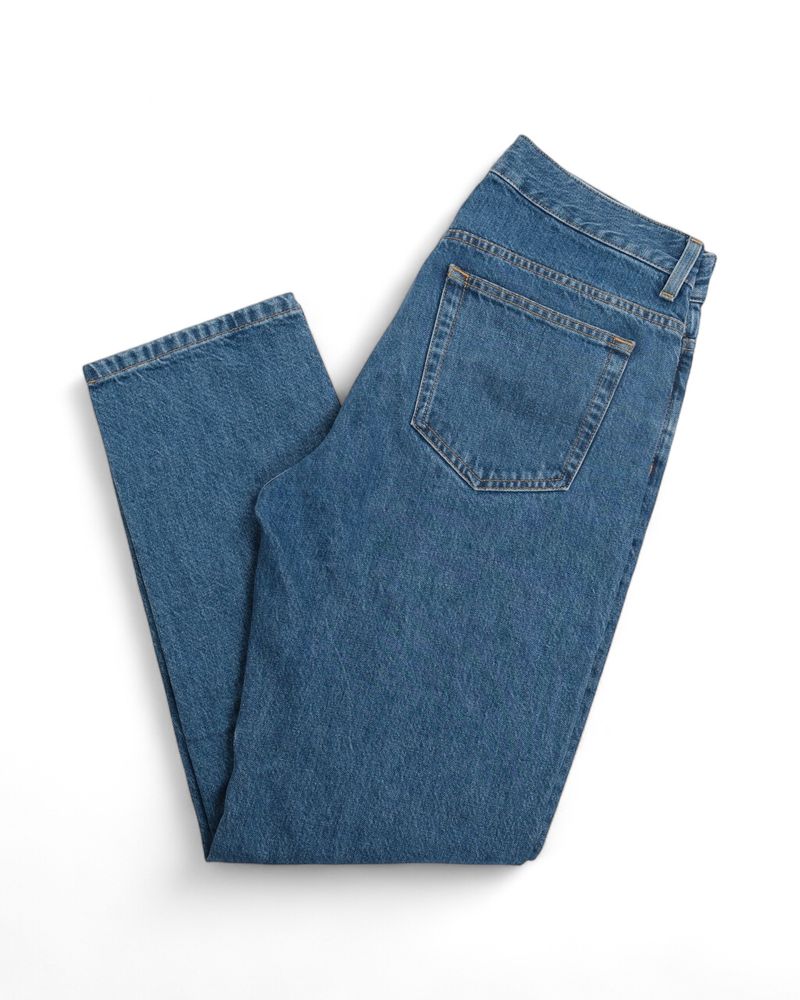 Mid Blue Wash Regular High Rise Jeans