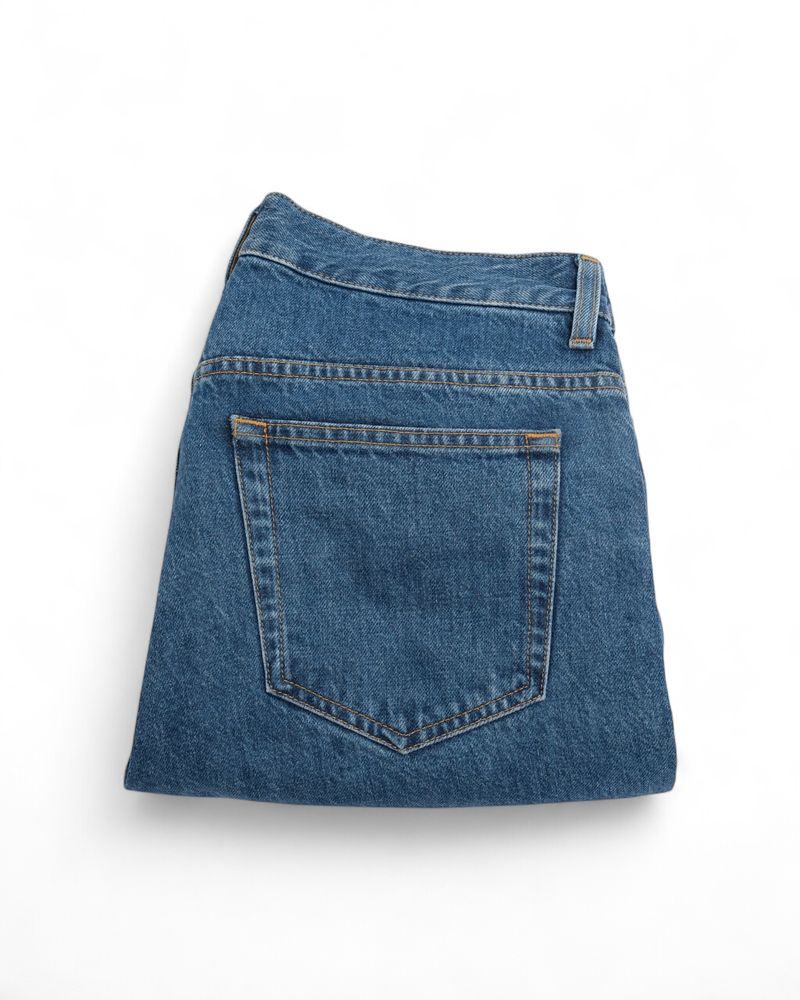 Mid Blue Wash Regular High Rise Jeans