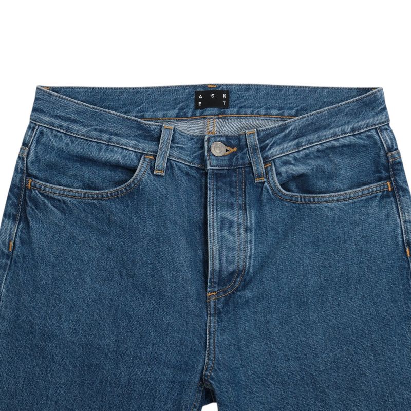 Mid Blue Wash Regular High Rise Jeans