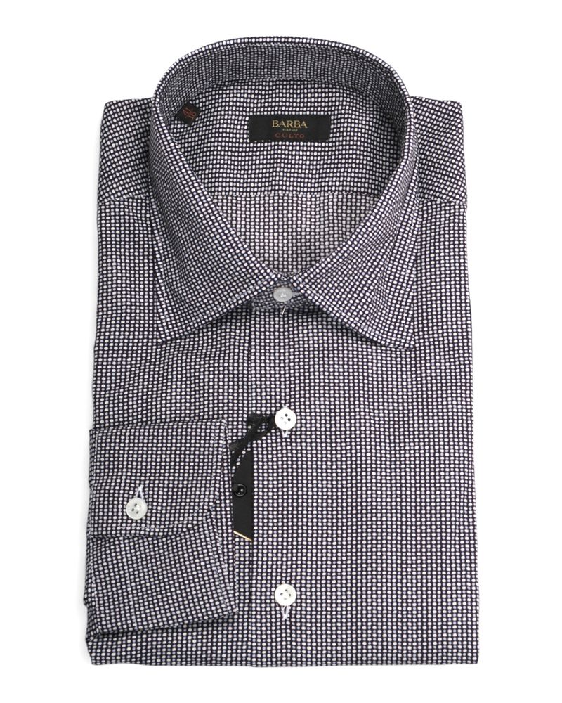 Blue/White Dotted Poplin Shirt