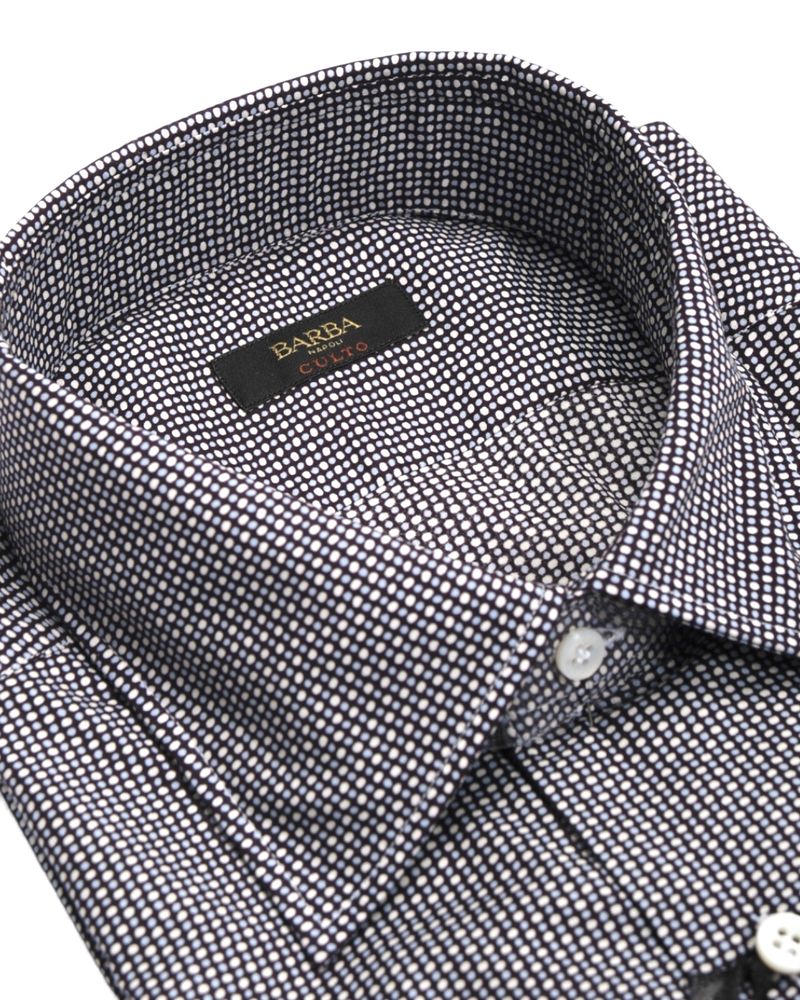 Blue/White Dotted Poplin Shirt