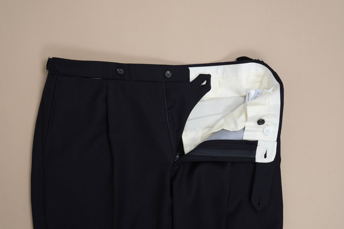 Navy Virgin Wool Hopsack DB. Suit