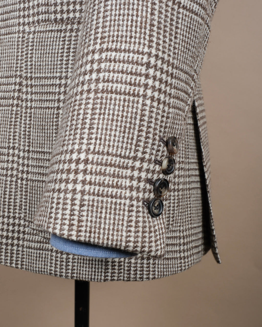 Brown/Beige Glen Check Wool Tweed Sports Jacket