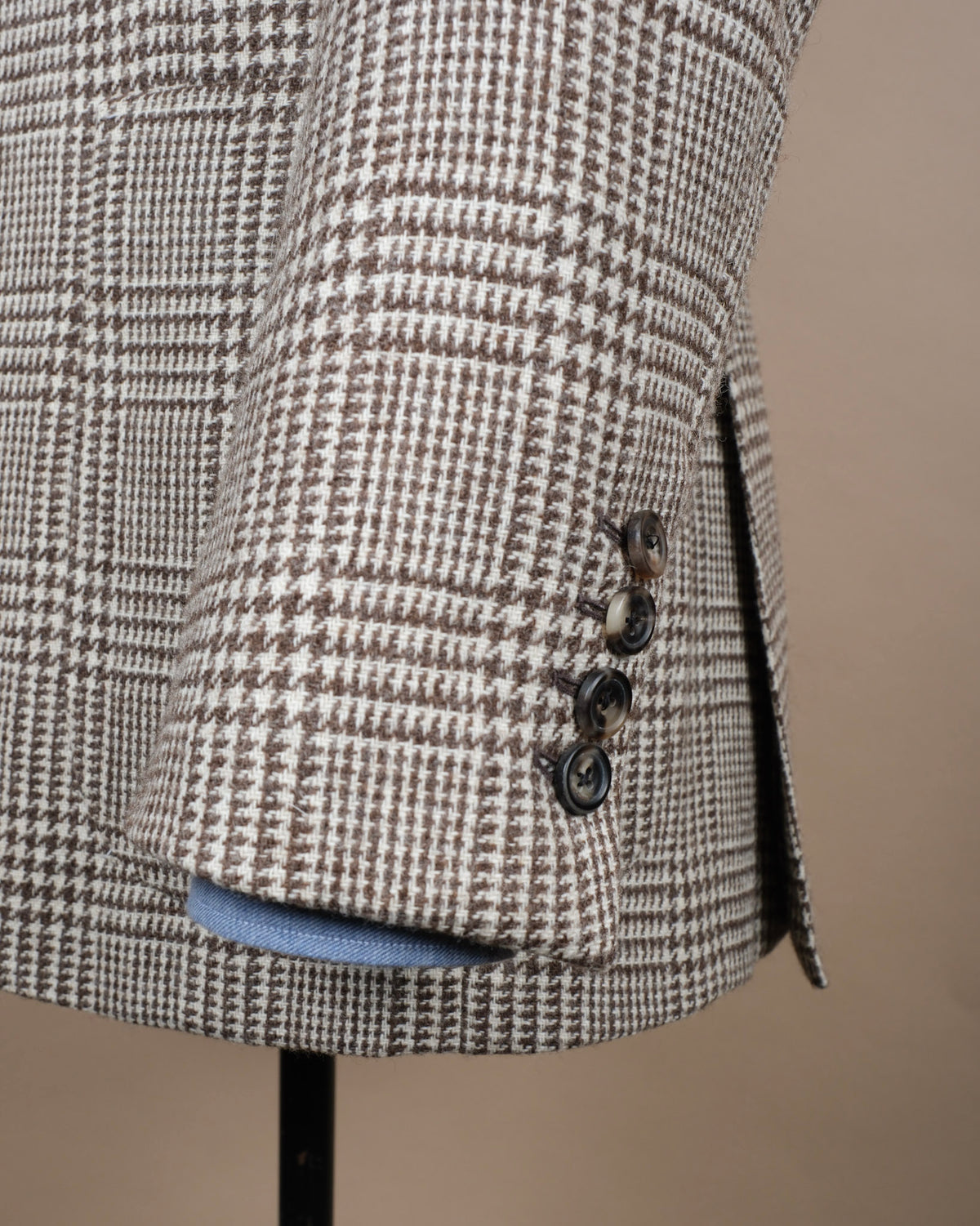 Brown/Beige Glen Check Wool Tweed Sports Jacket
