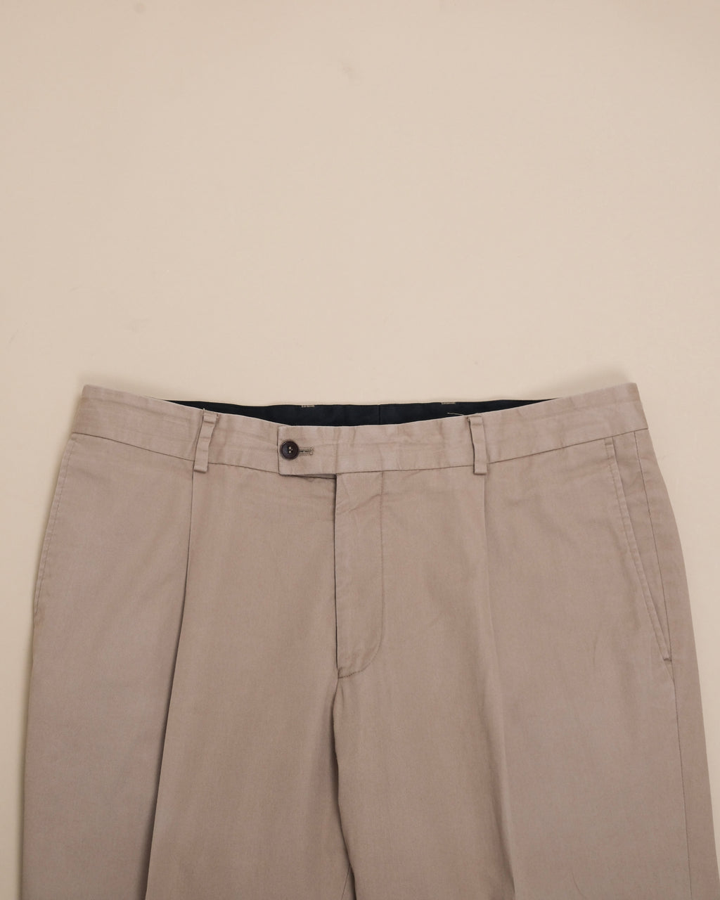 Beige Mid-Rise Light Cotton Trousers