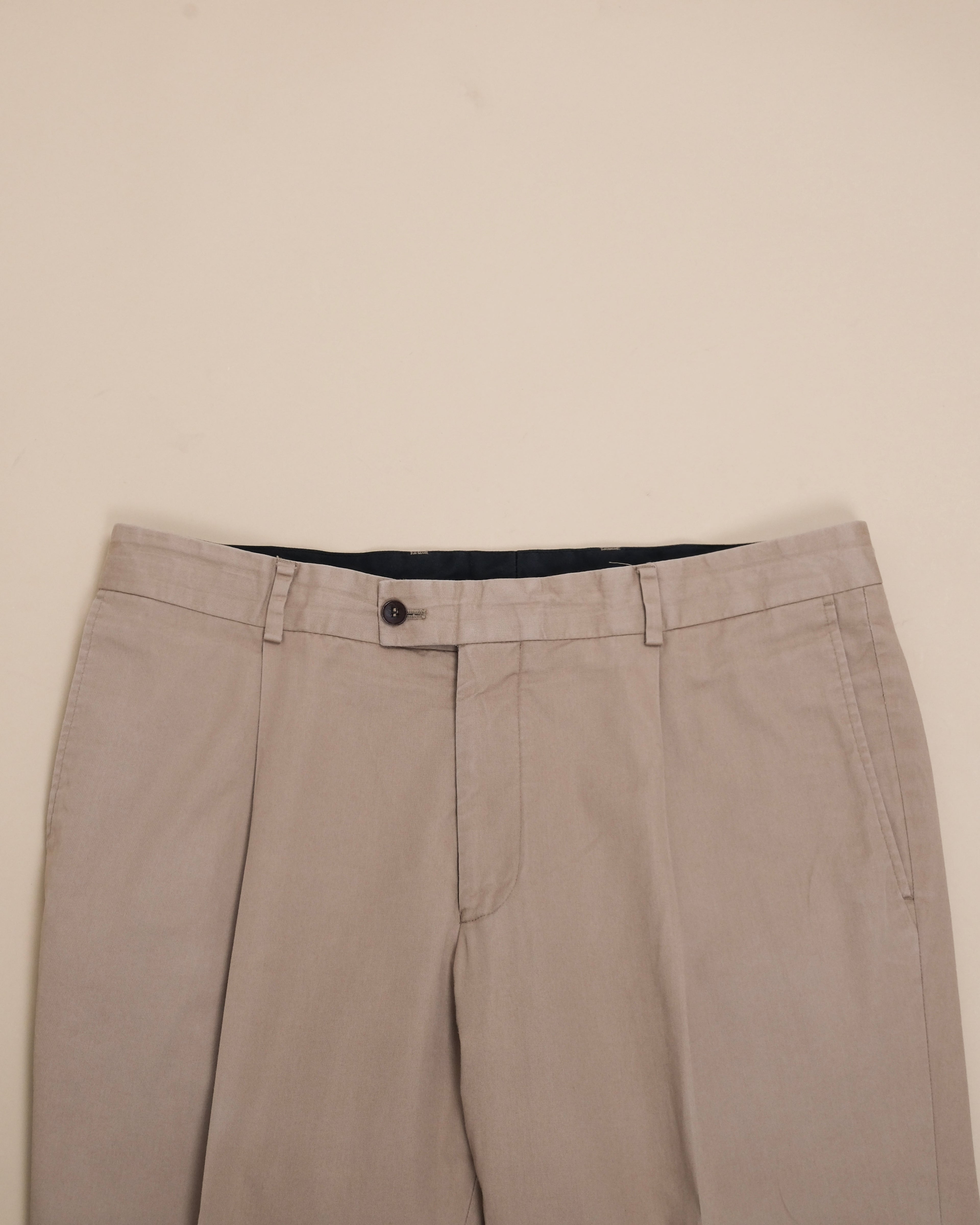 Beige Mid-Rise Light Cotton Trousers