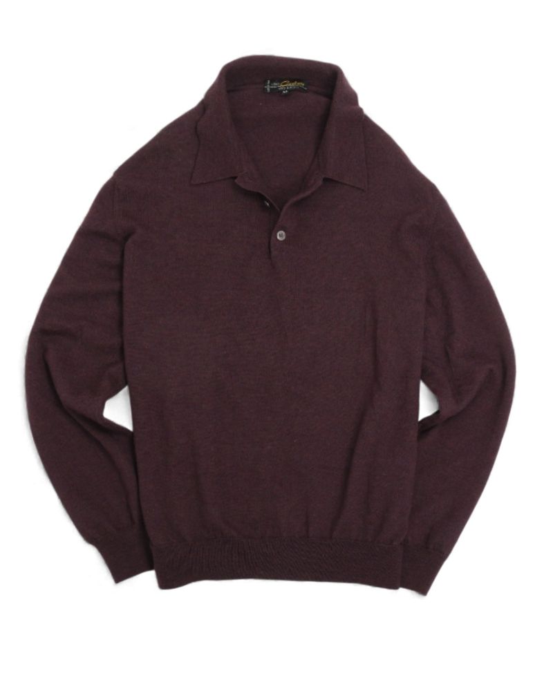 Burgundy Merino Polo