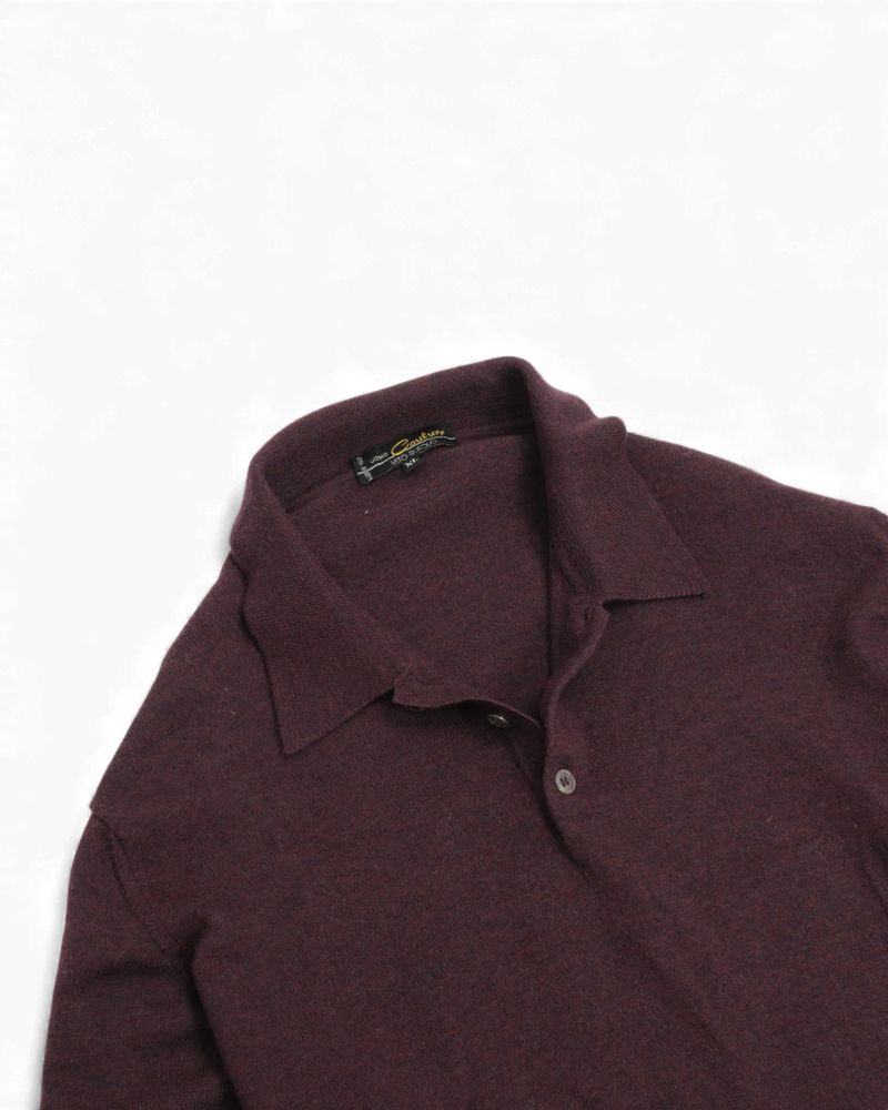 Burgundy Merino Polo