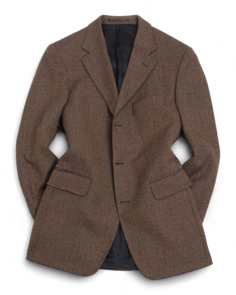 Brown Herringbone Sports Jacket