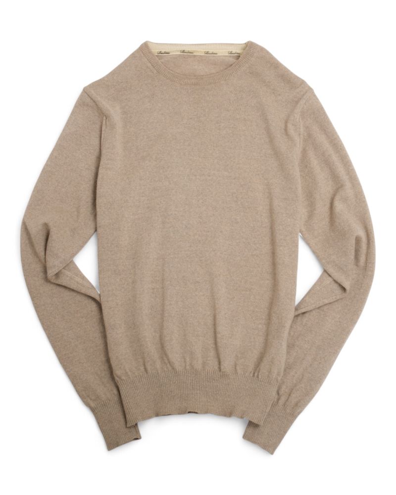 Beige Crewneck Merino Wool Sweater