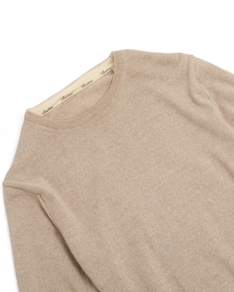 Beige Crewneck Merino Wool Sweater