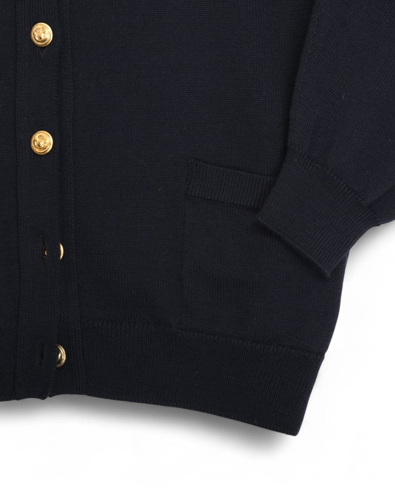 Navy Lambswool Cardigan (Made in Scotland)