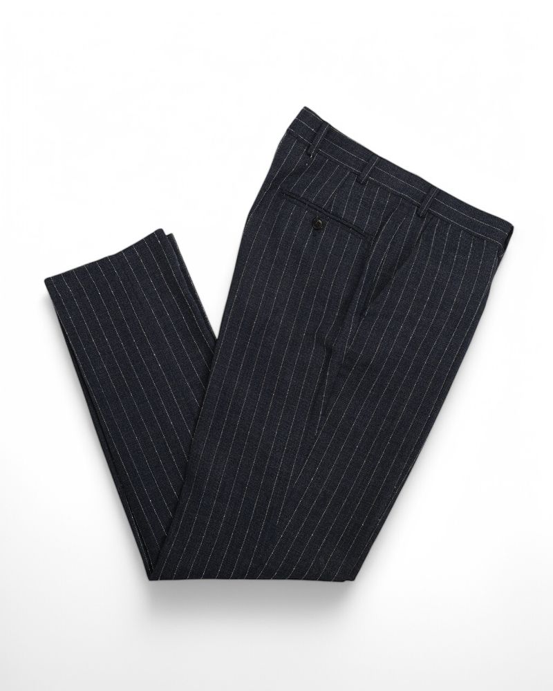 Dark Blue Chalk Striped Traveller Wool Suit