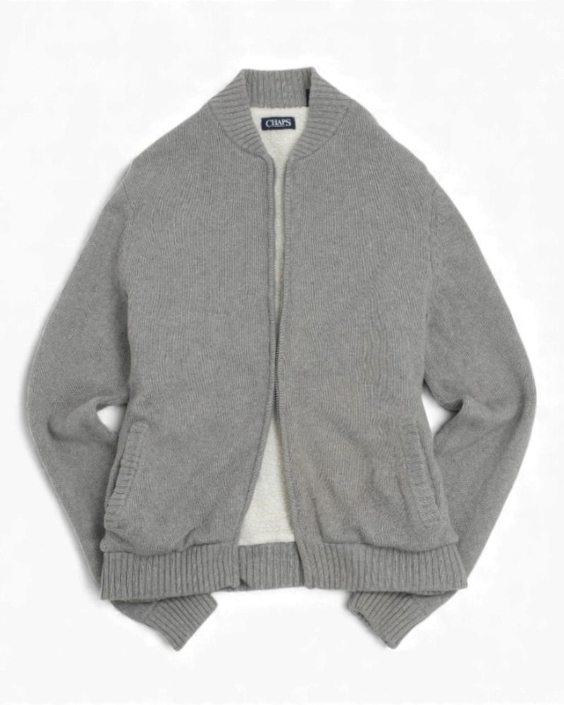 Light Grey Full Zip Sweater