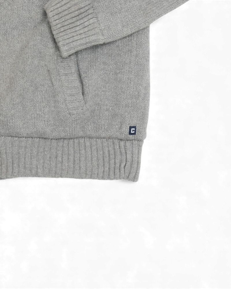 Light Grey Full Zip Sweater