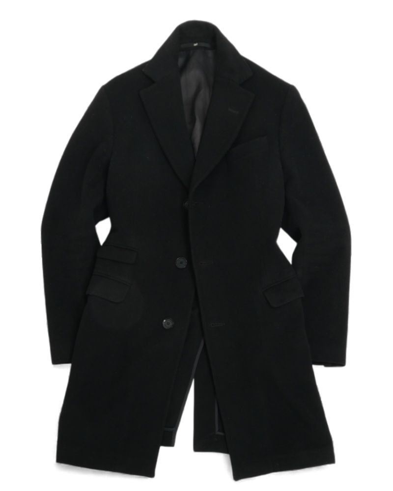 Black Virgin Wool Blend Overcoat