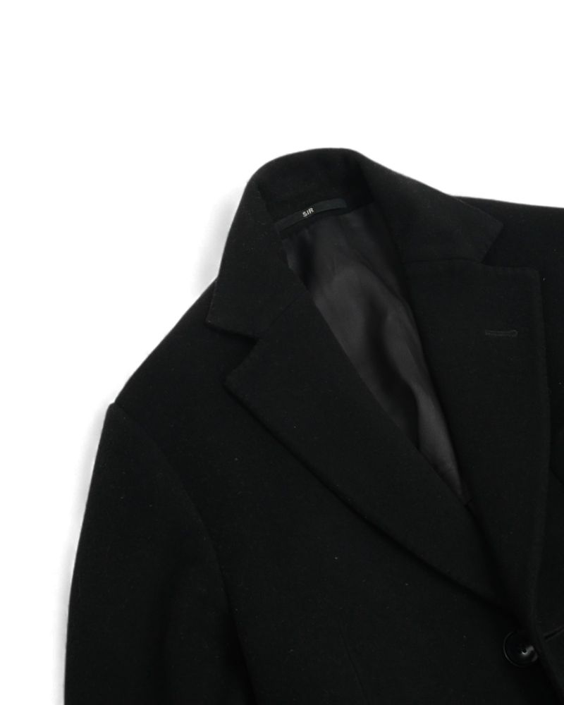 Black Virgin Wool Blend Overcoat