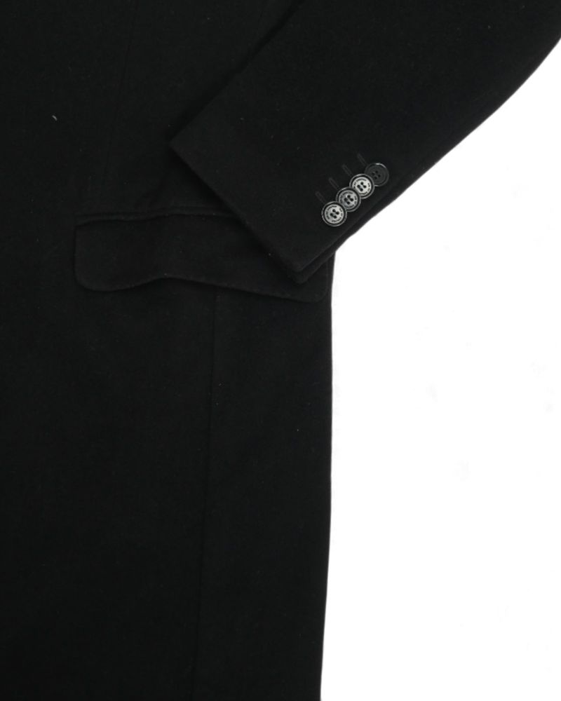 Black Virgin Wool Blend Overcoat