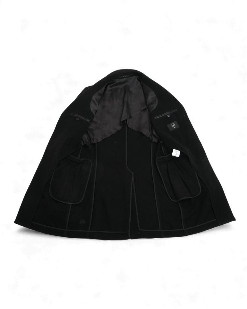 Black Virgin Wool Blend Overcoat