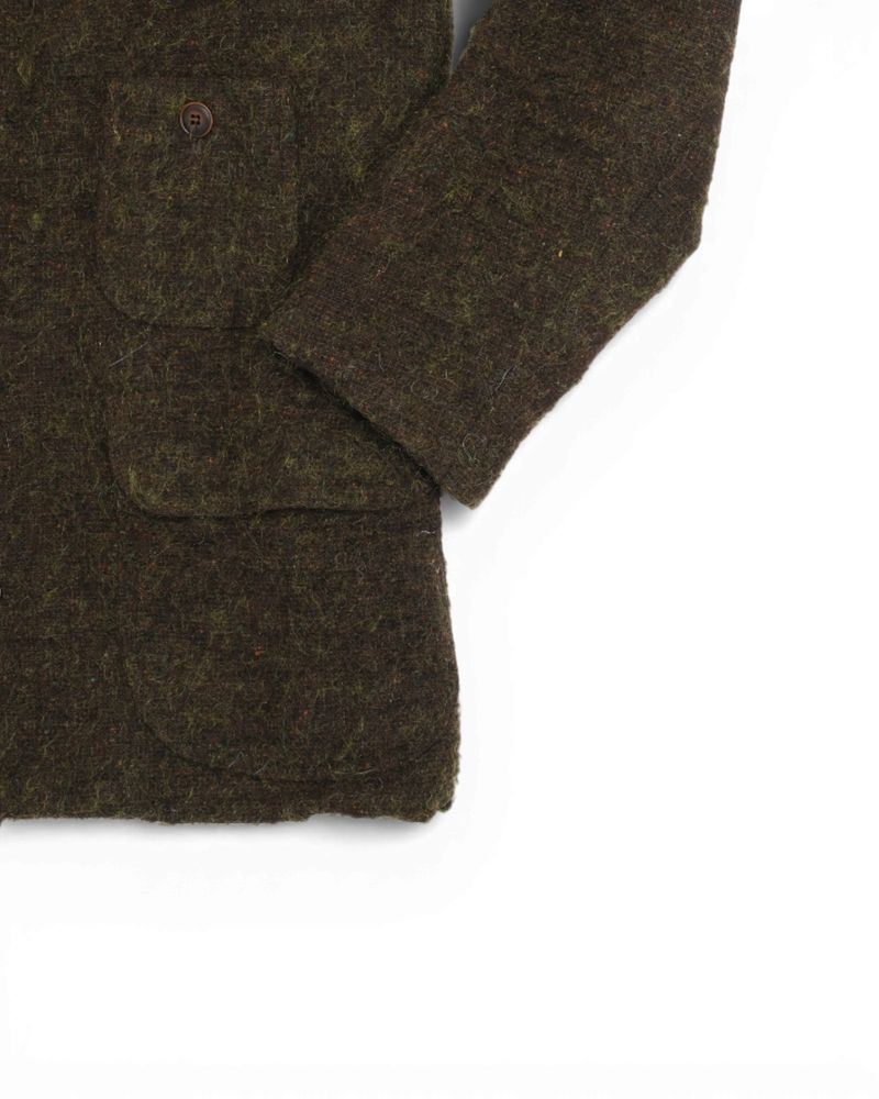 Dark Forest Virgin Wool & Alpaca DB. Shawl Jacket