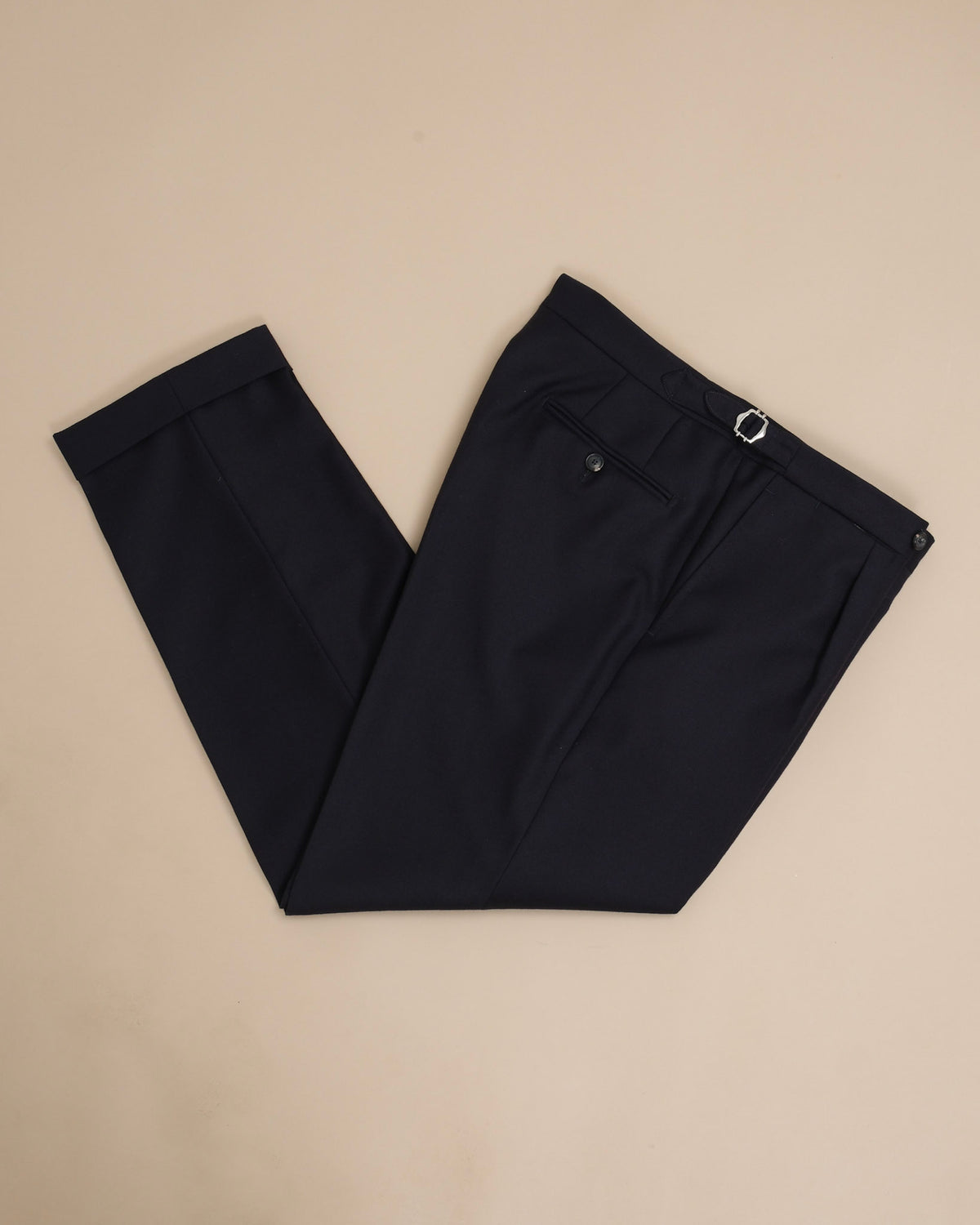 Navy Virgin Wool Hopsack DB. Suit