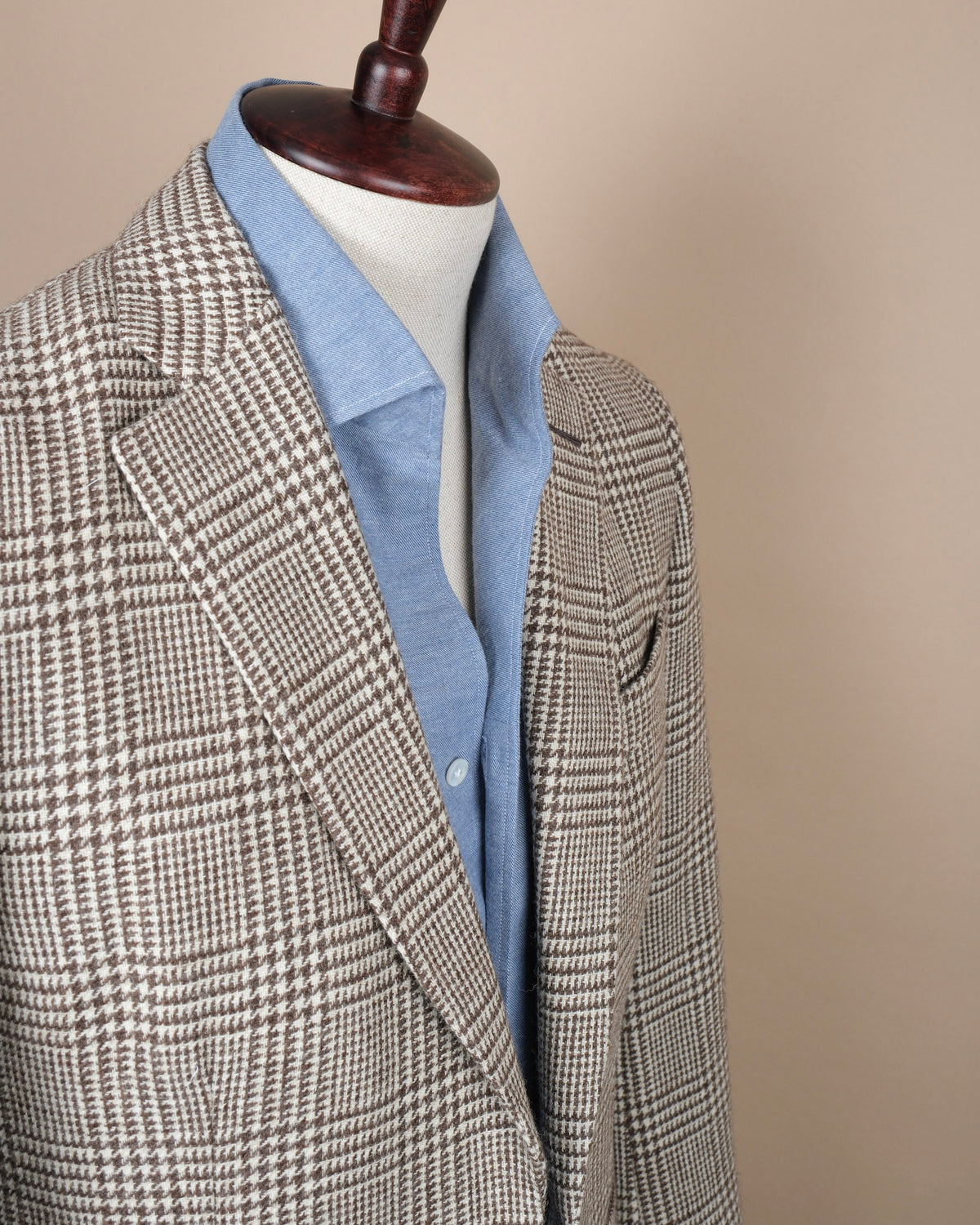 Brown/Beige Glen Check Wool Tweed Sports Jacket