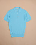 Light Blue Cotton Short-Sleeve Polo