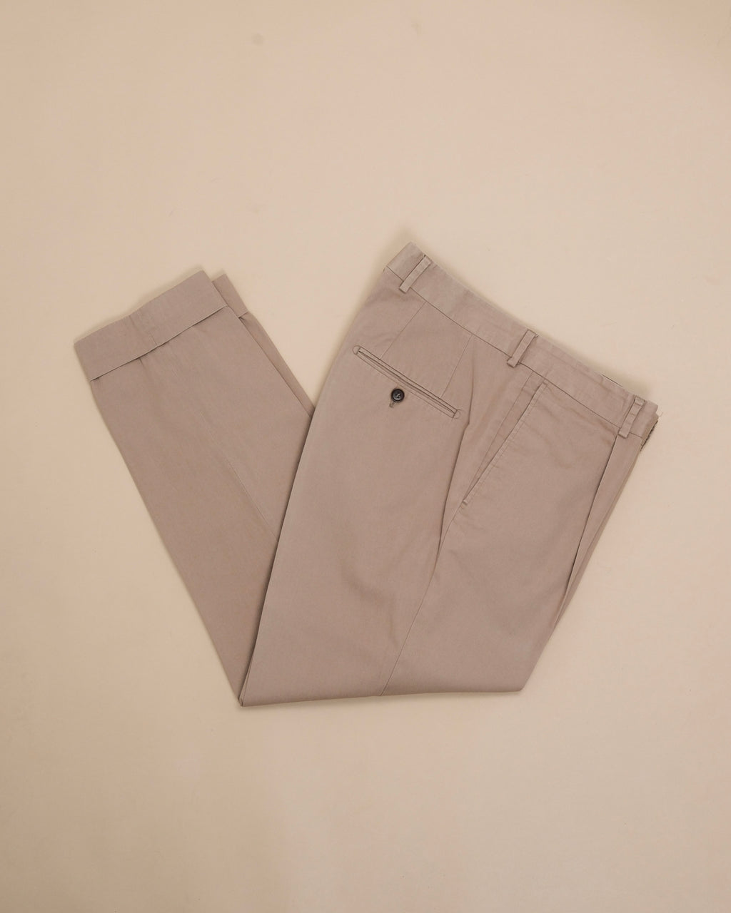 Beige Mid-Rise Light Cotton Trousers