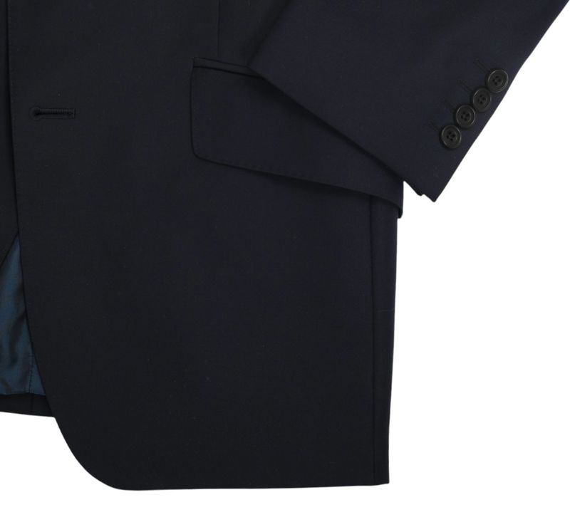 Navy Half-Canvas Wool Suit