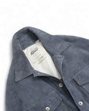 Slate Blue Suede Trucker Jacket
