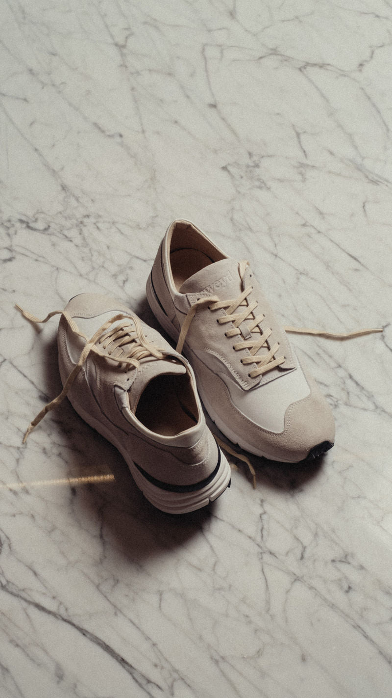 White Suede Way Running Sneakers