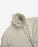 Off White Padded Wool-Cotton Fleece Lined Jacket