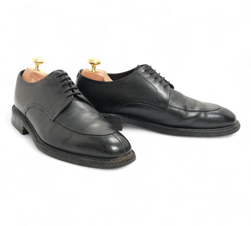 Black Leather Split Toe Derbies