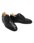 Black Cap Toe Semi-Brogue Oxfords