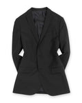 Black Plain Wool Suit