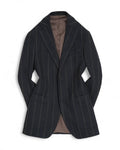 Navy Chalk Striped Flannel Wool & Cotton 3-Piece Suit